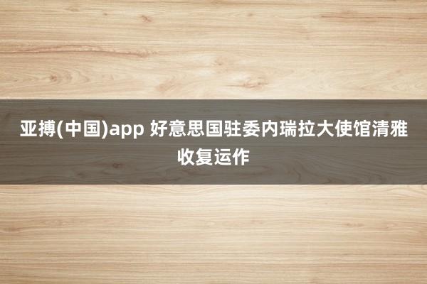 亚搏(中国)app 好意思国驻委内瑞拉大使馆清雅收复运作