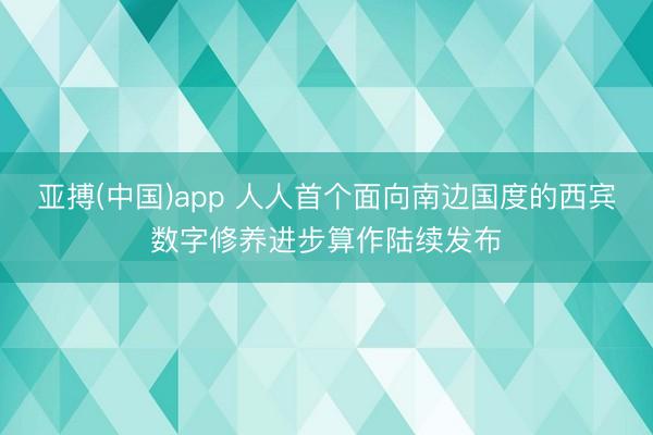 亚搏(中国)app 人人首个面向南边国度的西宾数字修养进步算作陆续发布