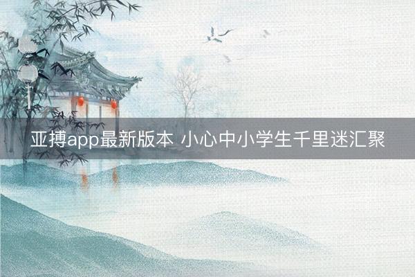 亚搏app最新版本 小心中小学生千里迷汇聚