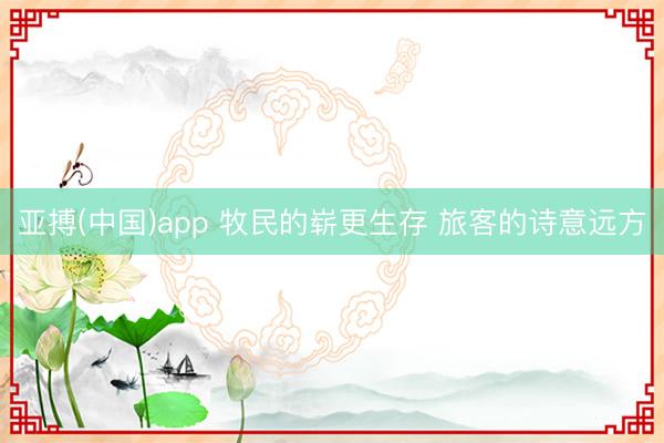 亚搏(中国)app 牧民的崭更生存 旅客的诗意远方