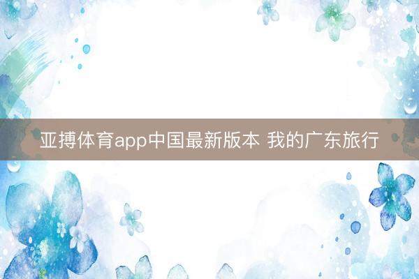亚搏体育app中国最新版本 我的广东旅行