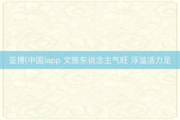 亚搏(中国)app 文旅东说念主气旺 浮滥活力足