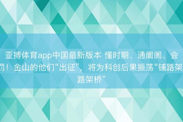 亚搏体育app中国最新版本 懂时期、通阛阓、会责罚!金山的他们“出征”,将为科创后果振荡“铺路架桥”