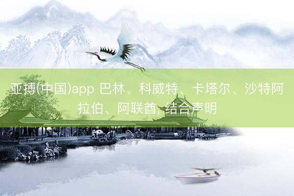 亚搏(中国)app 巴林、科威特、卡塔尔、沙特阿拉伯、阿联酋， 结合声明