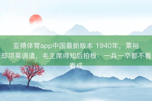 亚搏体育app中国最新版本 1940年，粟裕拒却项英调遣，毛主席得知后拍板：一兵一卒都不看成