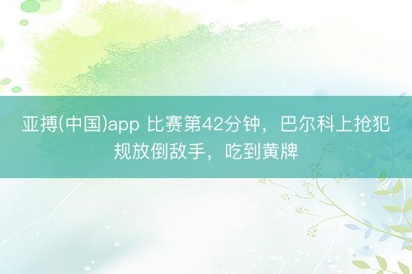 亚搏(中国)app 比赛第42分钟，巴尔科上抢犯规放倒敌手，吃到黄牌