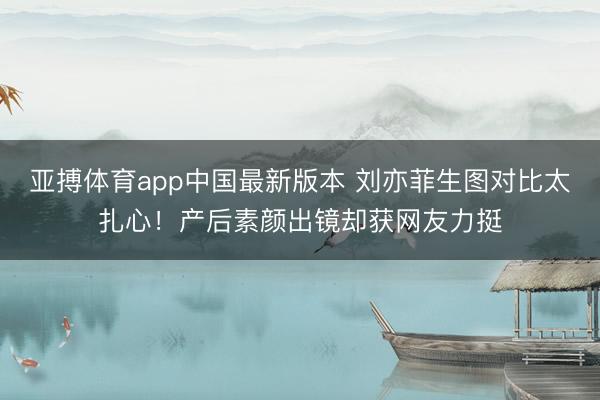 亚搏体育app中国最新版本 刘亦菲生图对比太扎心！产后素颜出镜却获网友力挺