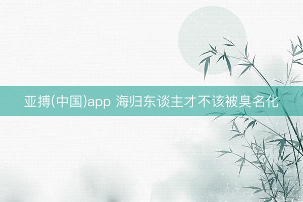 亚搏(中国)app 海归东谈主才不该被臭名化