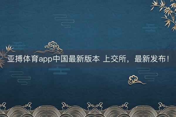 亚搏体育app中国最新版本 上交所，最新发布！