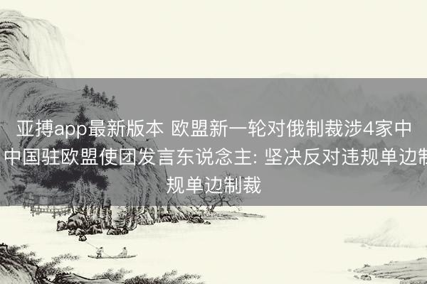 亚搏app最新版本 欧盟新一轮对俄制裁涉4家中企, 中国驻欧盟使团发言东说念主: 坚决反对违规单边制裁